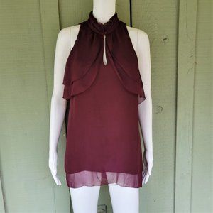 WHITE HOUSE BLACK MARKET Burgundy Sleeveless Top 8